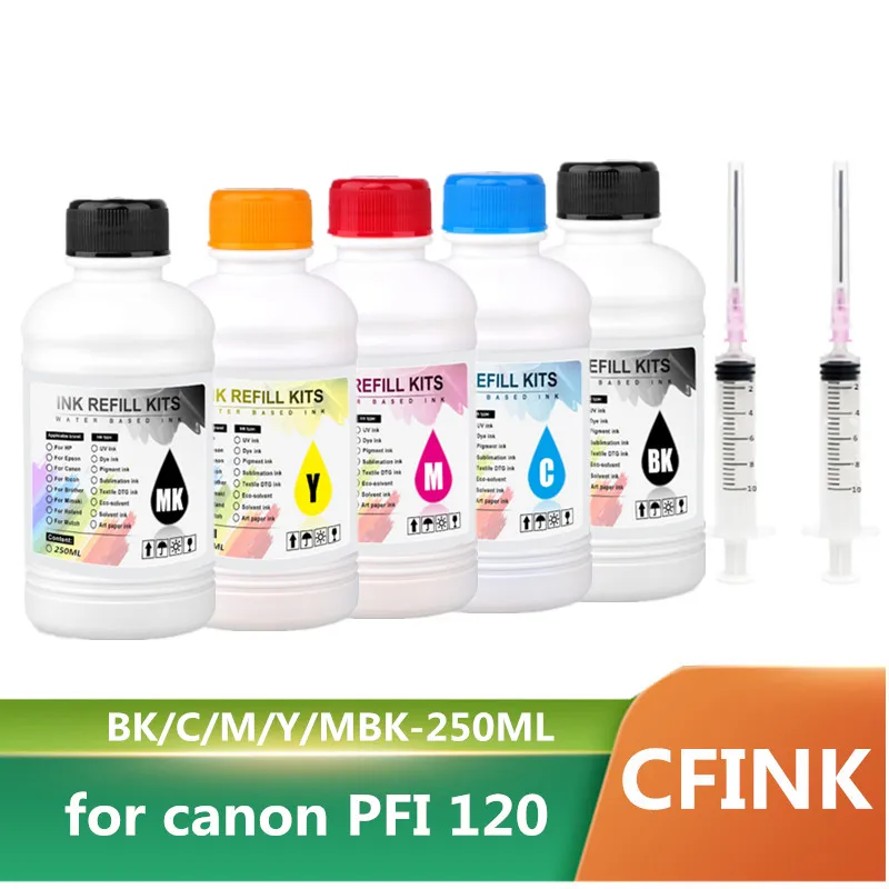 

250ML PFI-120 Pigment Ink PFI120 For Canon TM200 TM205 TM300 TM305 200 205 300 305 Printer Inks 5 Color BK C M Y MBK