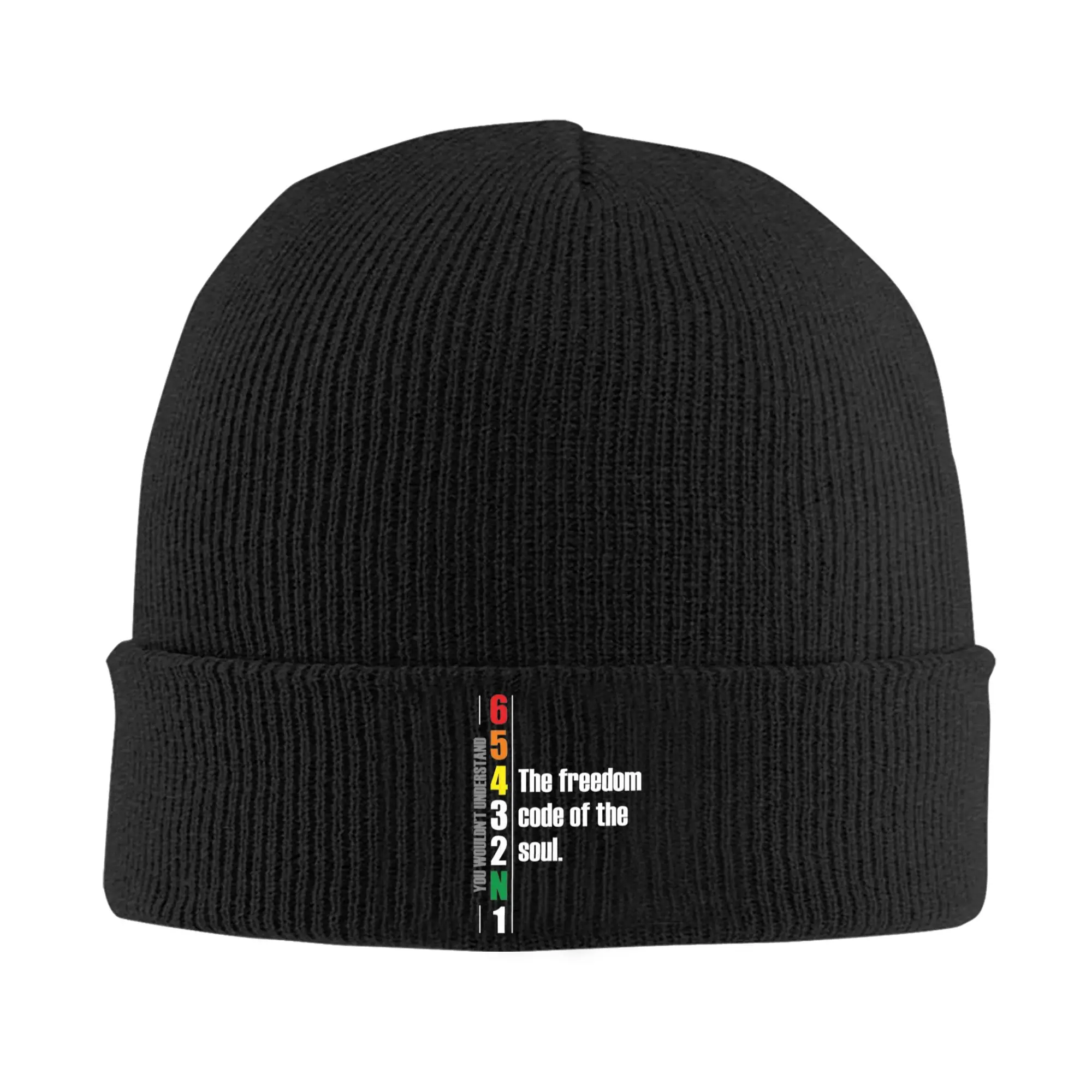 1N23456 The Freedom Code Of The Soul Motorcycle Design Knitted Caps Women's Men's Beanie Winter Hats Acrylic  Warm Caps ,