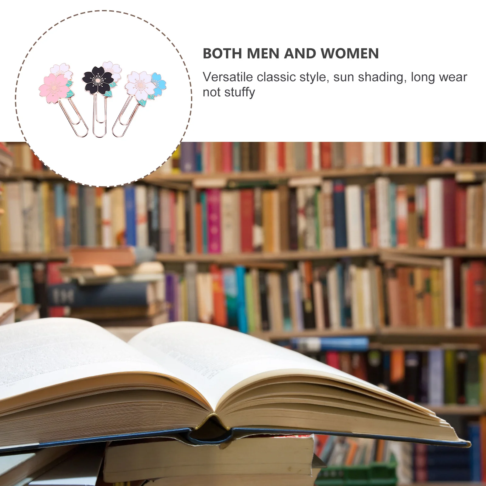 3 قطع من مشابك الورق على شكل إشارات مرجعية مزخرفة للاستخدام المنزلي والمكتب والمدرسة ومشابك ورق ومشبك إشارة مرجعية #3