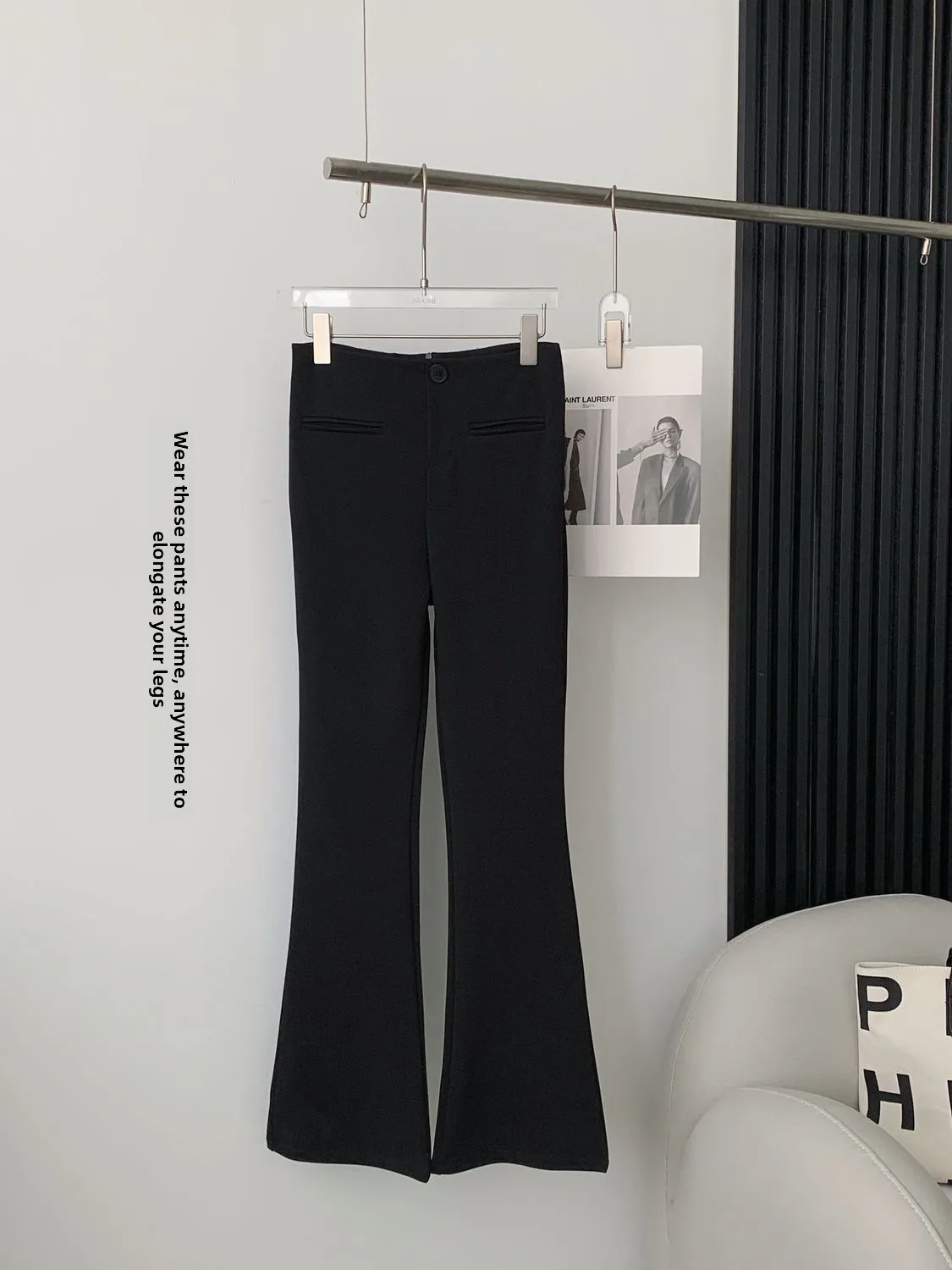 High Waist Slimming Micro Flared Pants Women's Casual Long Trousers Fashionable Versatile Korean Style plus Size Ladies Pants