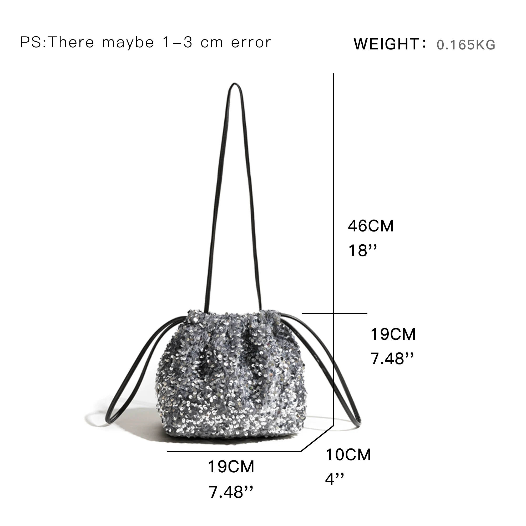 MABULA Small Drawstring Aesthetic Sequins Sling Pouch Luxury Women Sparkling Cross Body Lipstick Bag Glitter Evening Purse