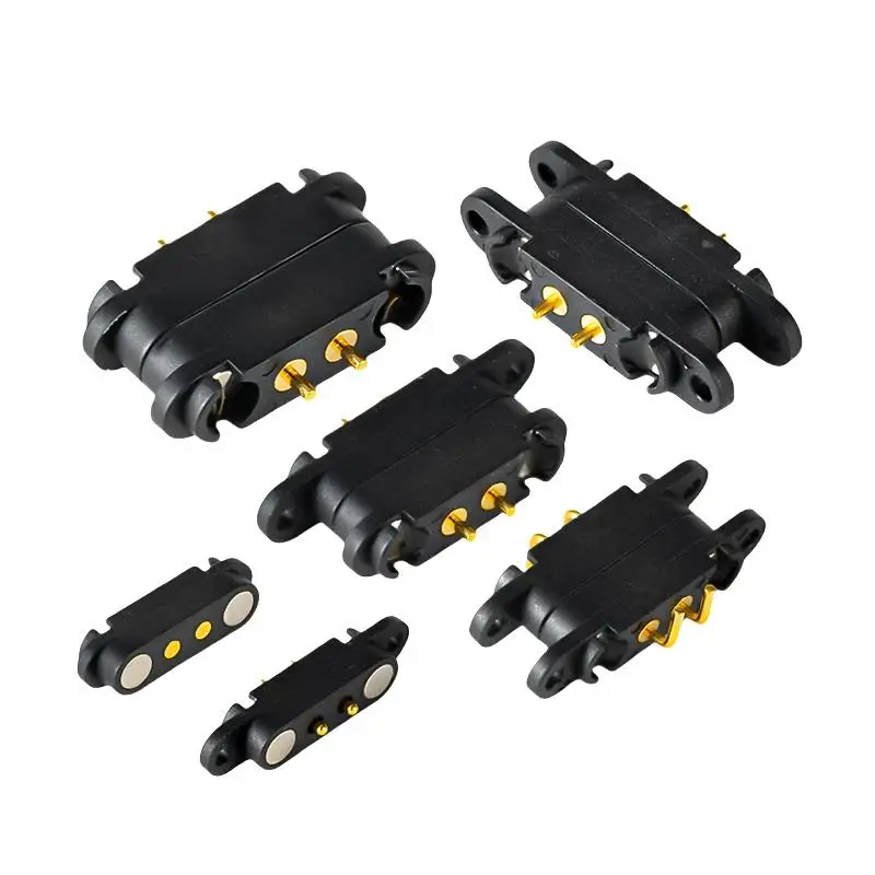 1Pair 2 Pole Male Female 2A Waterproof Magnetic Pogo Pin Connector 2.54mm Spring Fast Charging DC Power Socket 2Pin-F(x)