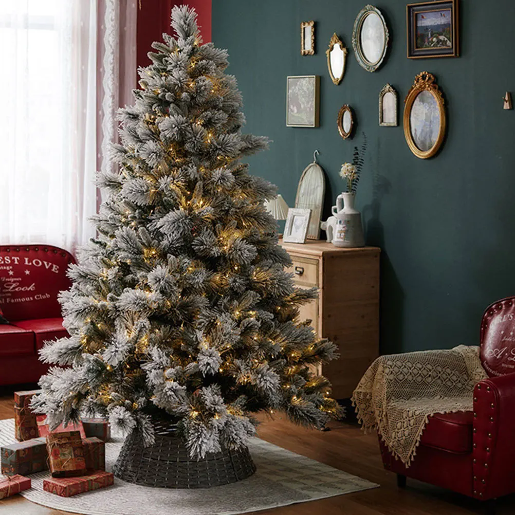 

Christmas Tree Collar Plastic Decorative Round Xmas Tree Skirt for Home Shopping Mall Christmas Decorations