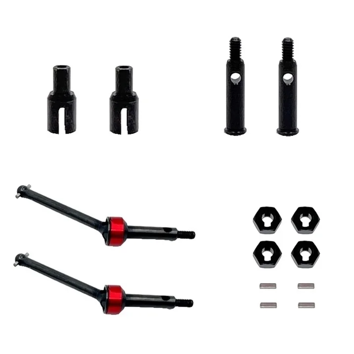 ชุดข้อต่อเพลาขับโลหะ ชุดเกียร์ ชุดดิฟเฟอเรนเชียล ชุดล้อหกเหลี่ยม สำหรับรถบังคับวิทยุ Wltoys 244016 LOSI Micro-B 1/24 อะไหล่แต่ง