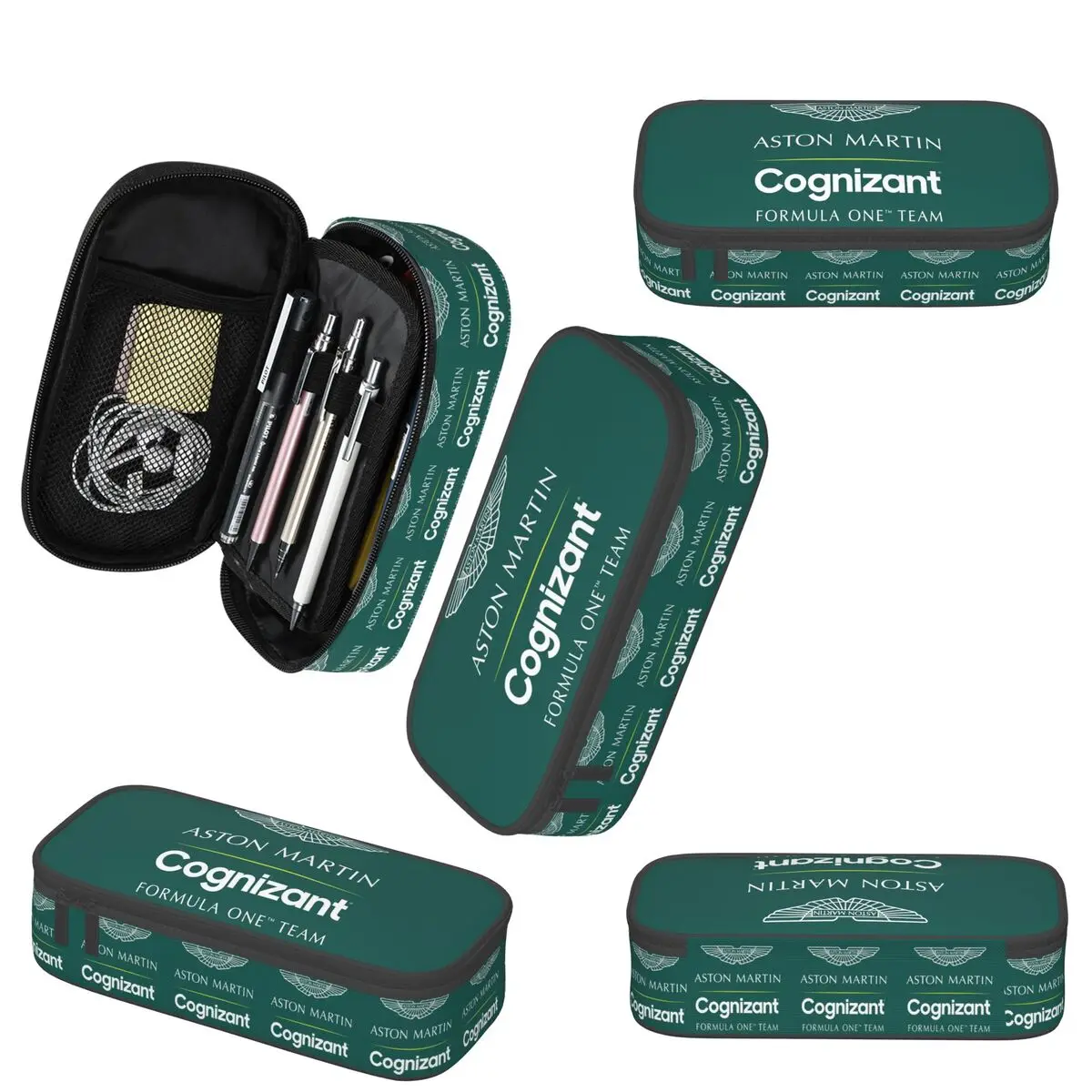 مقلمة فريق Aston Martin Cognizant F1 لـ Studen School Pen Box حقيبة أقلام رصاص لوازم مكتبية حقيبة حامل قلم