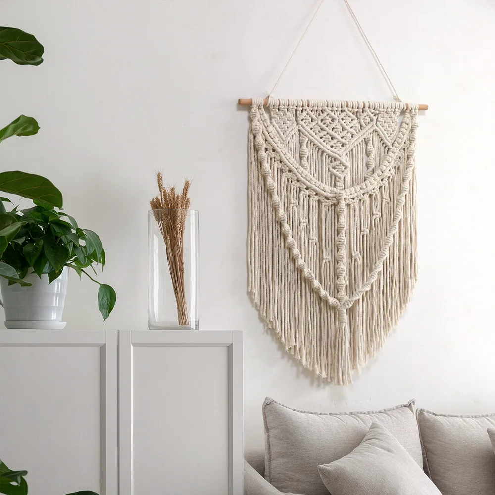 

Hand-woven Macrame Wall Hanging Ornament Bohemian Art Craft Decoration Gorgeous Tapestry Livingroom Home Decor Gift