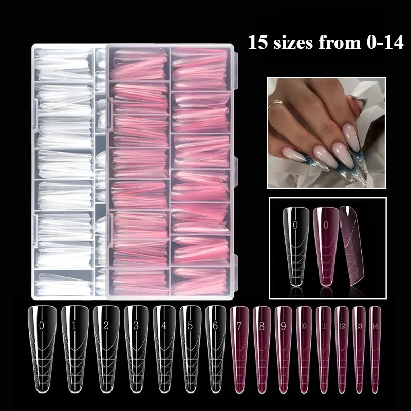 New Dual Form with Border Inside Nail Molds for French Manicure Poly Extended Gel Molds Acrylic Reusable Top Forms