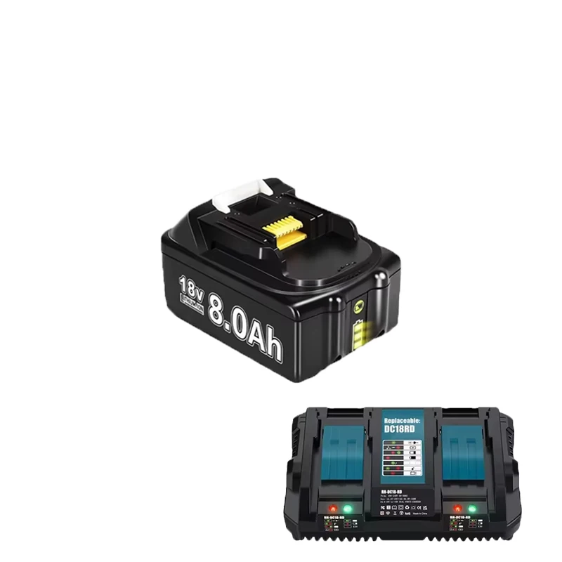 18V 8000mAh Akku für Makita BL1830 BL1815 BL1860 BL1850 BL1840B Akku-Elektrowerkzeuge, wiederaufladbarer Akku mit ﻿ 4A 6A Ladegerät