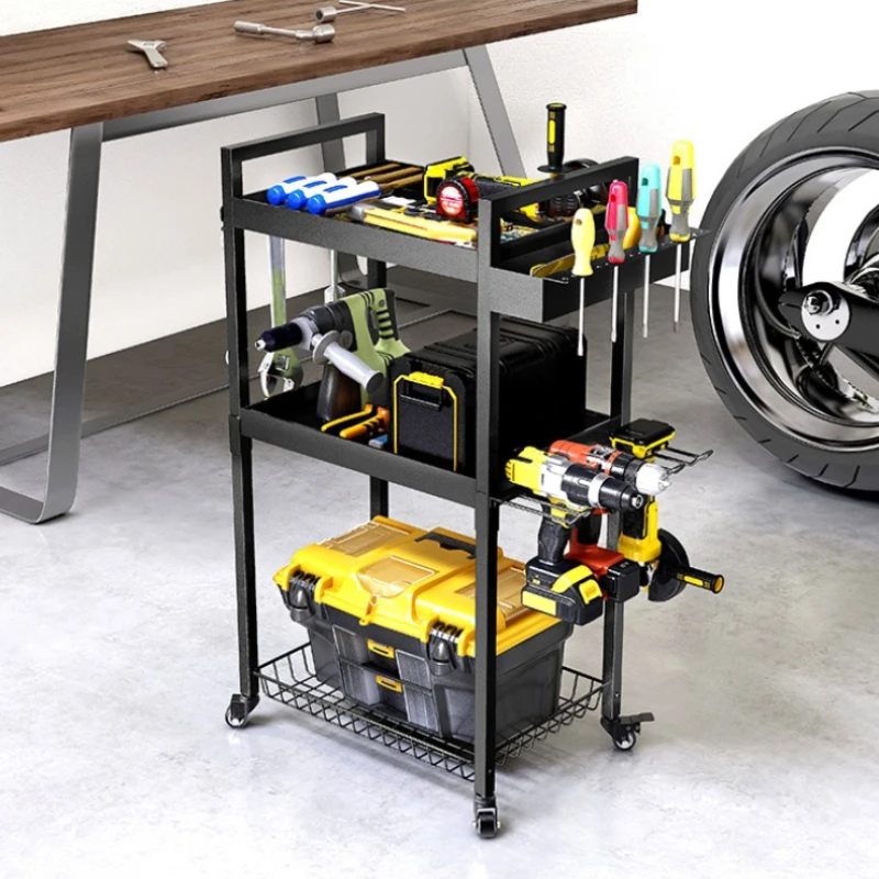 

Firm Floor tool storage rack wrought iron hand drill screwdriver tool holder mobile charging drill storage rack