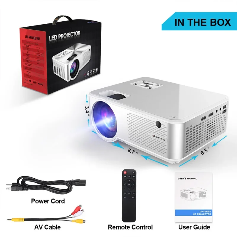 Upgraded C9 Mini Portable Projection Interactive Video Beamer Screen Mirroring HD Video LED Projector