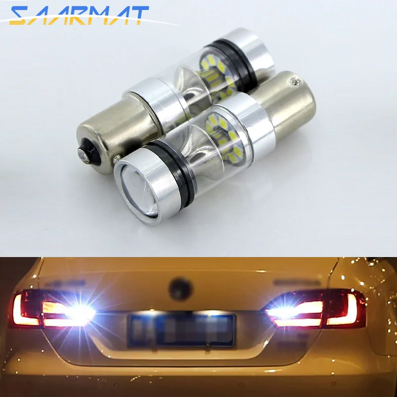 2x  Error Free Super Bright  6000K White  LED Bulbs For Backup Reverse Light 1156 P21W  For VW touran polo jetta mk6 mk7 LAVIDA