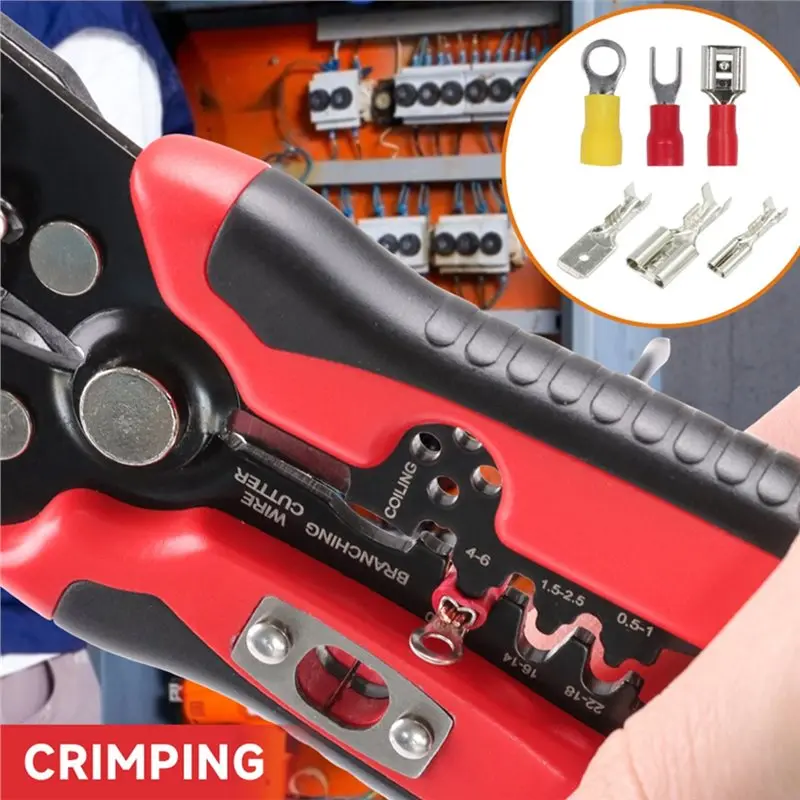 BMBY-Wire Stripping Pliers 5-In-1 Multifunctional Automatic Crimping Tool Set For Cutting, Splitting& Merging Wires