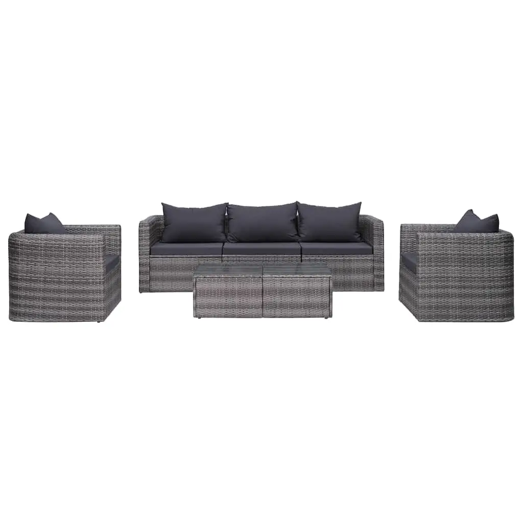 6PC 6PC PE Rattan Patio Sofa Set, Modular Outdoor Furniture with Cushions, Garden Backyard Poolside Seating, Gray, Customized - Aliexpress Deal