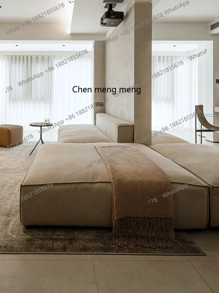 أريكة P32 من القماش البلوري، قاعة أفقية على الوجهين، أريكة غرفة معيشة مسطحة كبيرة بسيطة #4