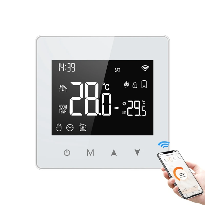 Tuya Zigbee Thermostat Smart Home Battery Powered Temperature Controller For Gas Boiler Works With Voice Assistant, Durable