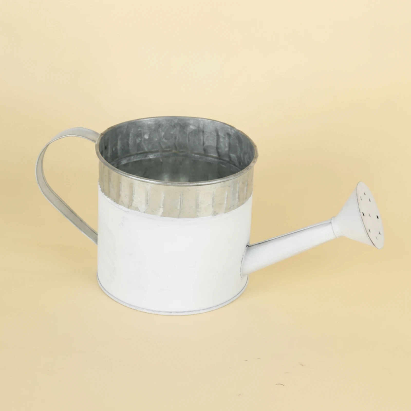 Watering Can with Long Spout Seamless Watering Can with Sprinkler Head Vessel Metal Textured for Plant Lovers, Indoor Gardening
