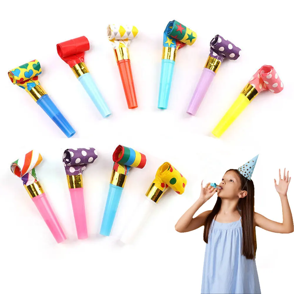

20/50/100Pcs Random Blowout Whistles Kids Birthday Party Favors Cheer Props Suitable For Wedding Gift Christmas New Year