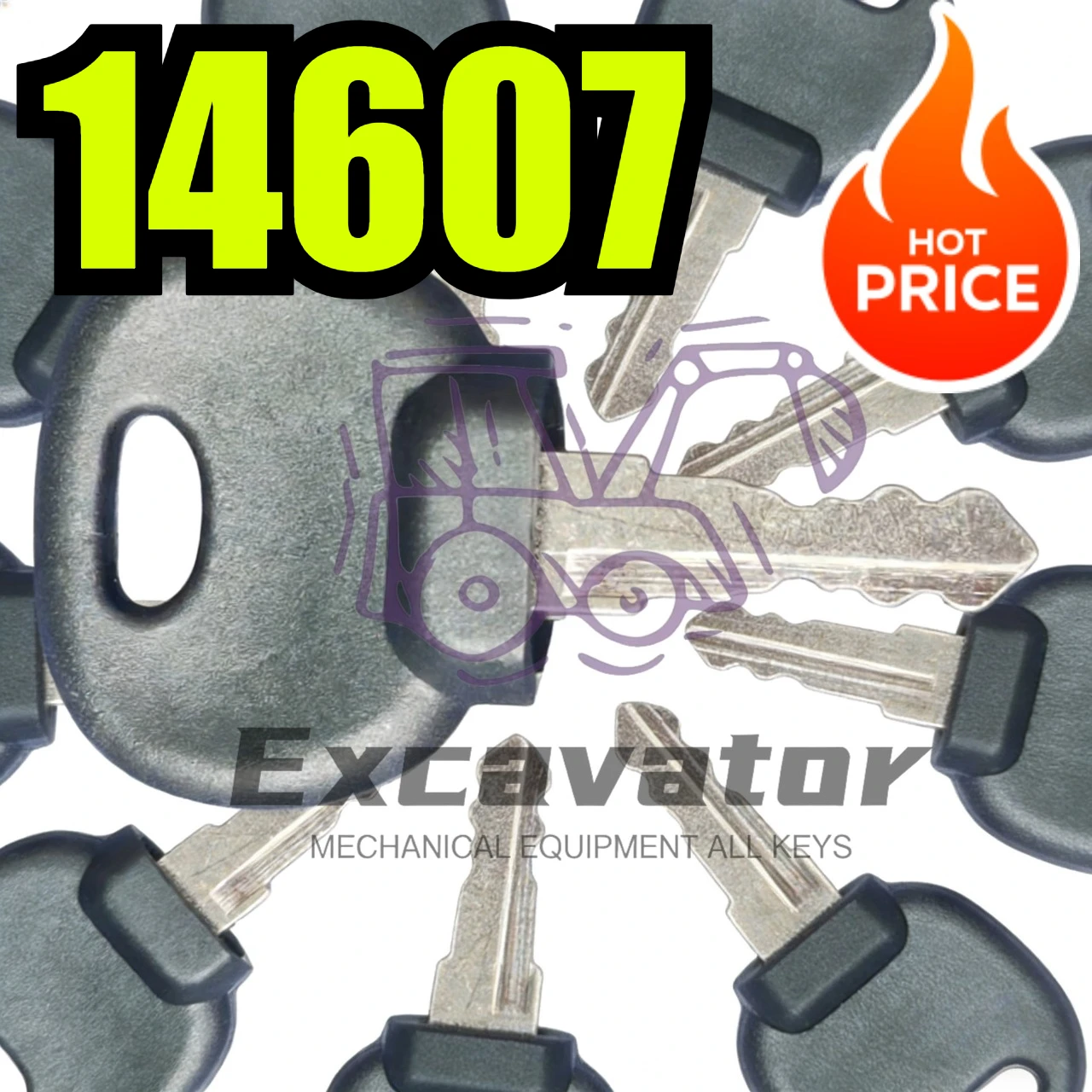 50 Peças Chave de Ignição 14607 14707 ELI80-0088 para JC Bomag Dynapac Terex Vibromax New Holland Moxy MONARK Roller