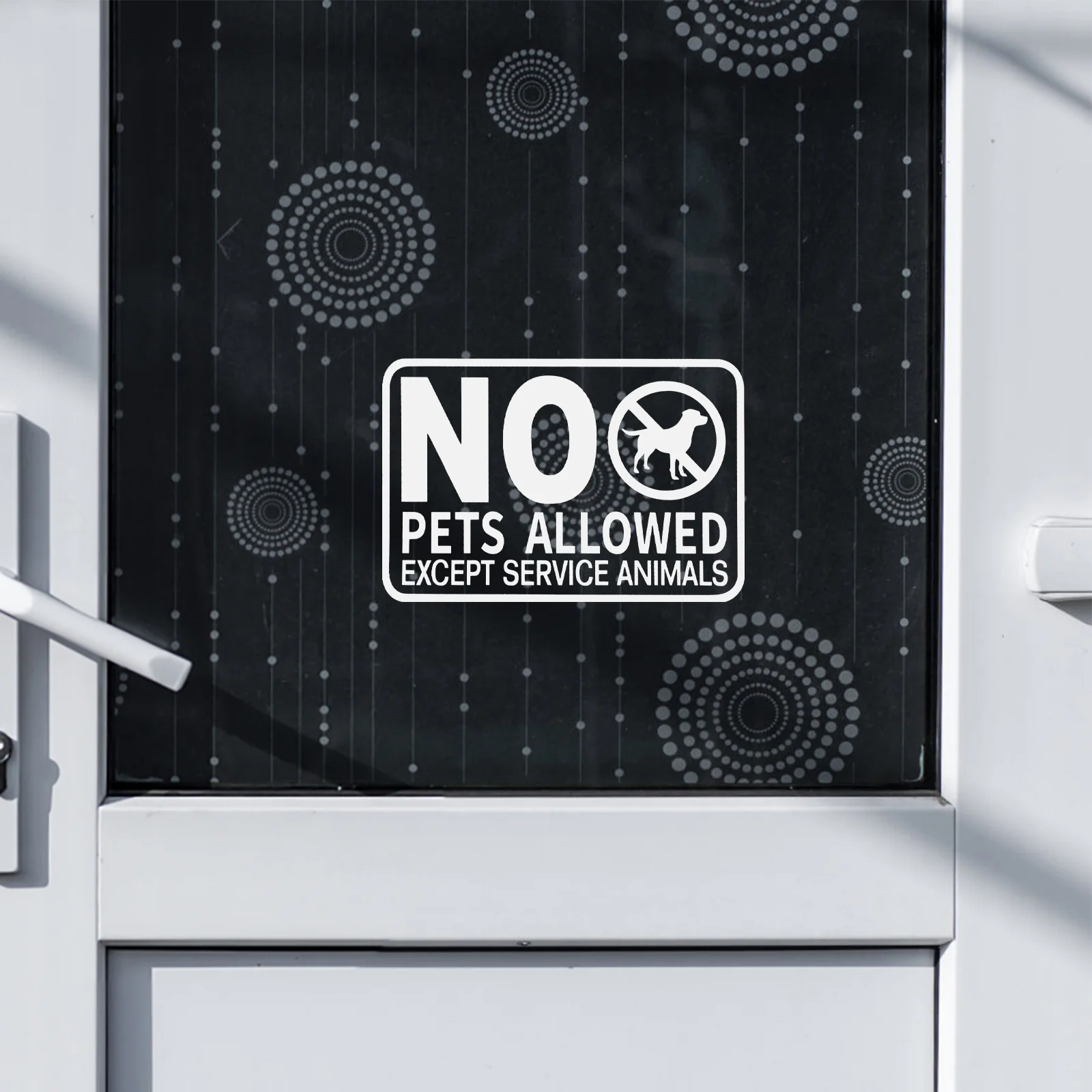 

2pcs Pet Prohibited Door Stickers Sign Removable Glue Weather Resistant PVC Animal Restriction Signs for