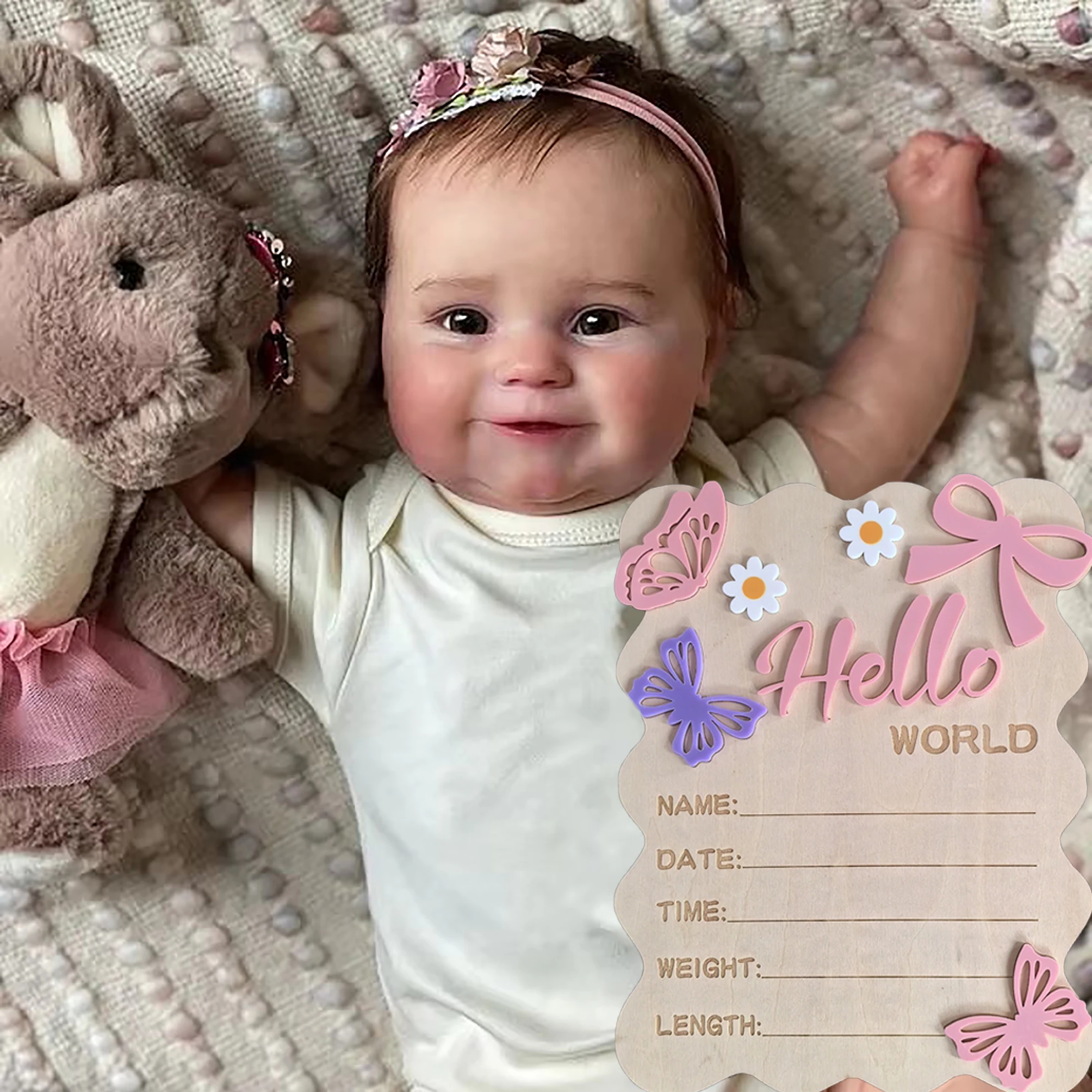 

Реалистичная 20-дюймовая кукла реборн. Мягкая, с виниловым покрытием, реалистичная кукла, которая может сидеть или лежать, идеально подходит для детей-18-2