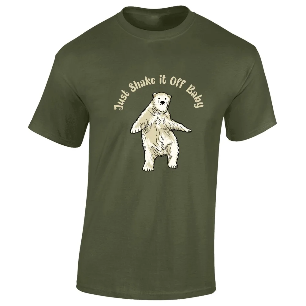 فقط هزتها الطفل تي شيرت الدب القطبي مضحك لطيف الحيوان الطبيعة تصميم الرجال للجنسين البلوز عالية الجودة ملابس علوية من القطن