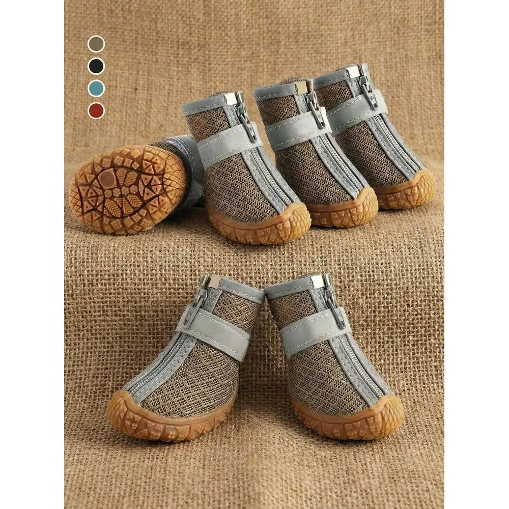 

4pcs Waterproof Breathable Dog Shoes Boots AntiSlip, Warm, WearResistant Suitable For Small, Medium Large Dogs Essential For Ra