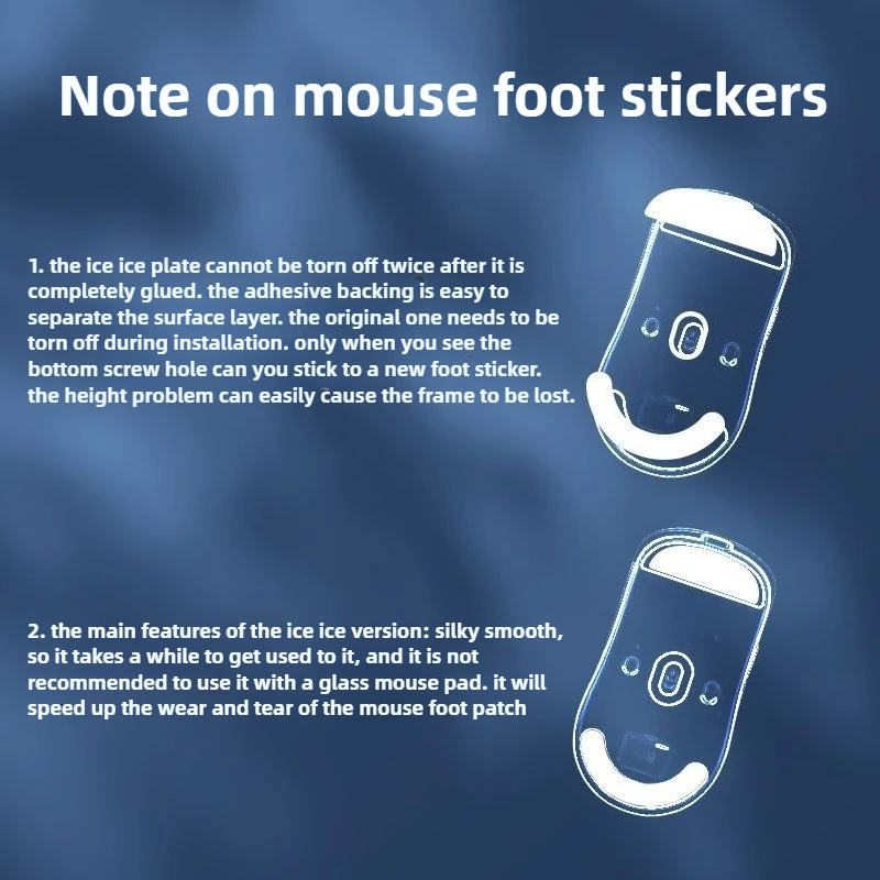 ICE Curved-Edge Mouse Feet Replacement for Logitech M650/M750/M590/M585 Ultra-Smooth Wear-Resistant Foot Stickers Gaming Grade