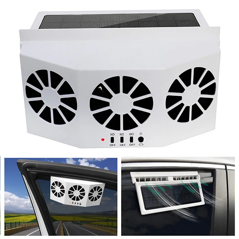 Car Exhaust Fan USB Rechargeable/solar Air Circulation Cooling and Heat Dissipation High Wind Power  Head Ventilation Fan