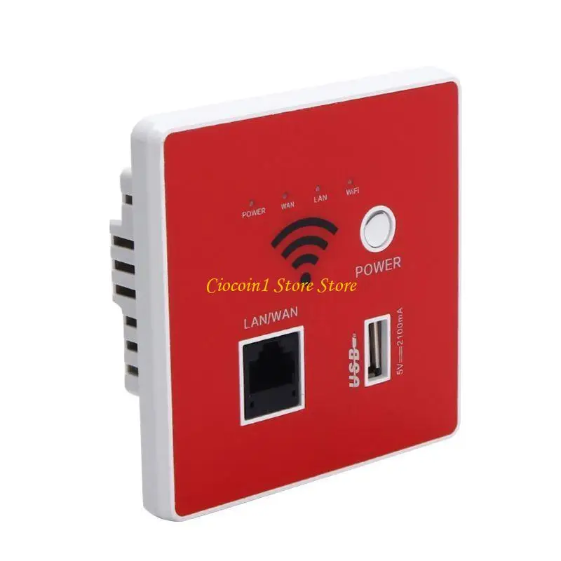 A3PC 2022 New USB Socket WiFi WiFi USB شحن المقبس ، الجدار المدمج اللاسلكي ، WiFi مكرر 300M #2