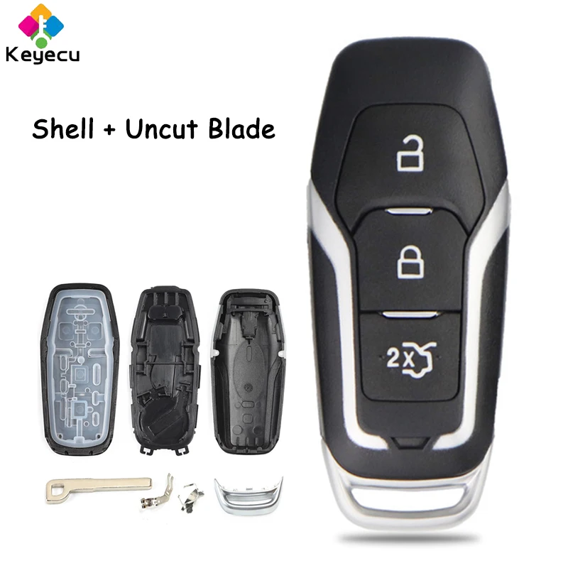 KEYECU Replacement Smart Remote Car Key Shell Case Housing With 3 Buttons for Ford Mondeo Edge S-Max Galaxy Fob DS7T-15K601-D