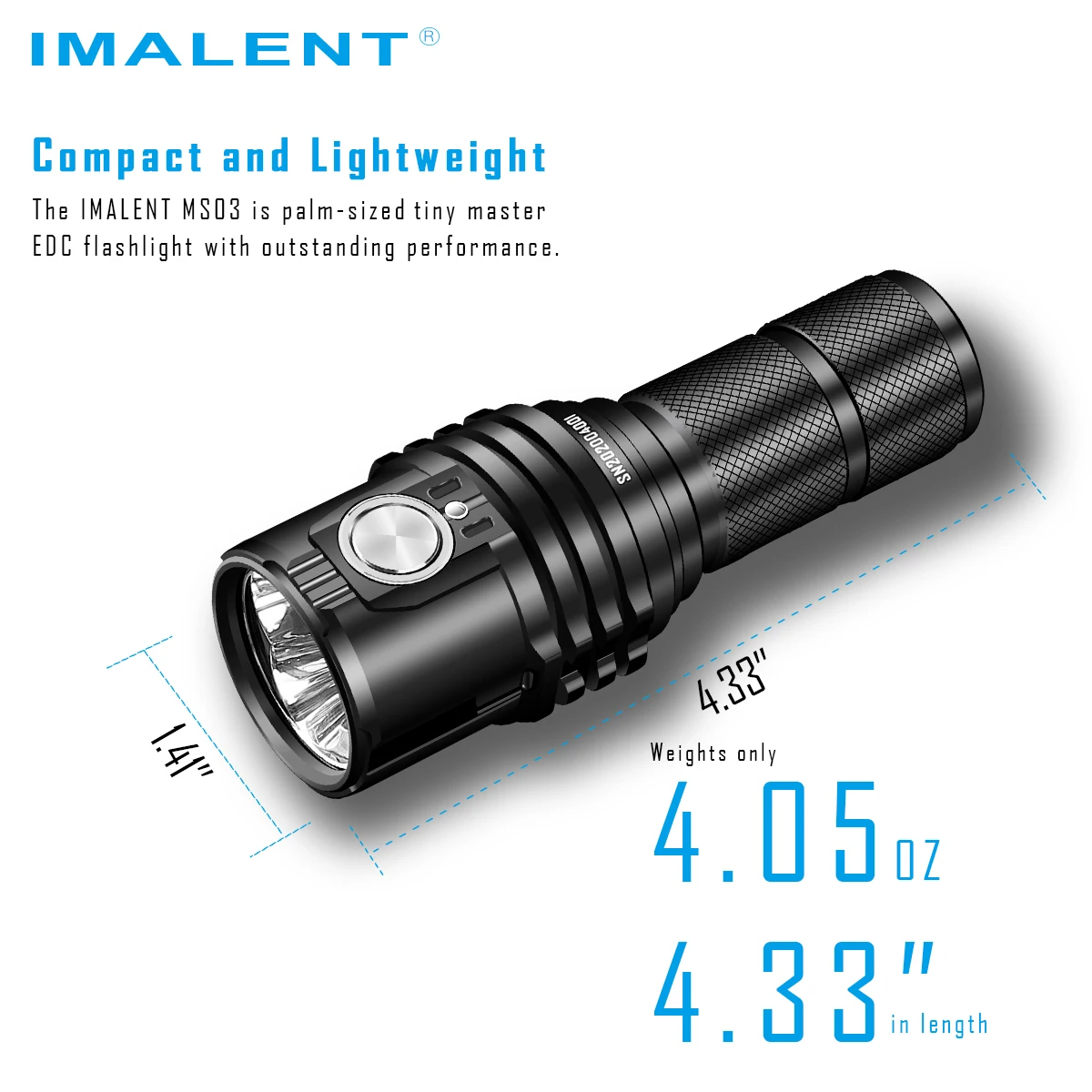 IMALENT MS03 EDC Flashlight 13000 Lumens Cree XHP70.2 LED Flashlight for Mountaineering, Search and Rescue and Work Lighting