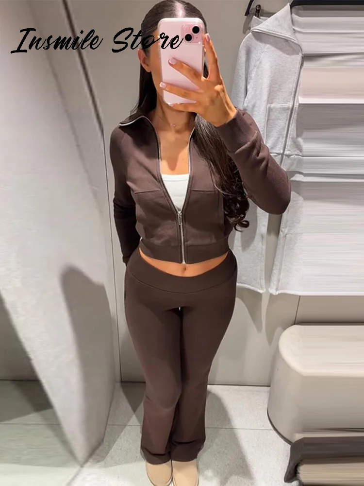 موضة الصلبة أفخم جاكيت زيبرا مجموعة بناطيل رجالي المرأة التلبيب جيب كم طويل معطف متوهج بنطلون 2025 الخريف سيدة رداء غير رسمية جديد