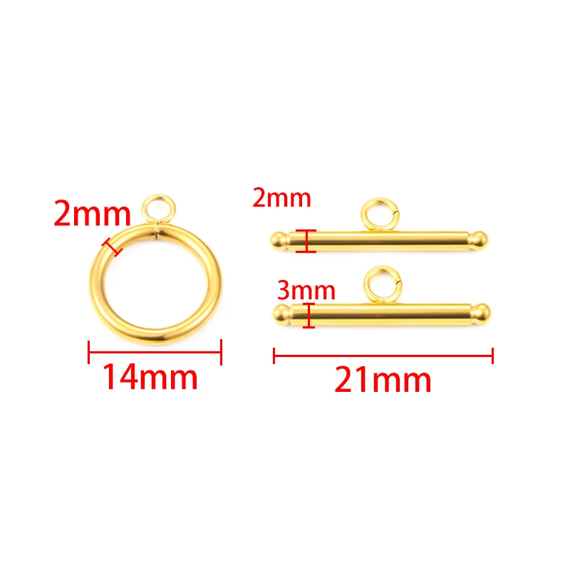 OT Set Clasps Gold Color StainlessSteel Jewerly Making Supplies Accessories DIY Necklace Bracelet Toggle Buckle Fashion Connetor