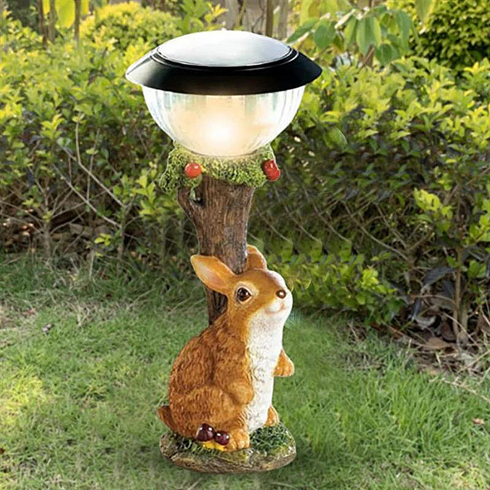 Imagem -02 - Estátuas de Jardim Esquilo Animal Solar Luz Led Estátua Waterptoof Figuras ao ar Livre para Caminho Quintal Jardim Decoração da Vida Selvagem