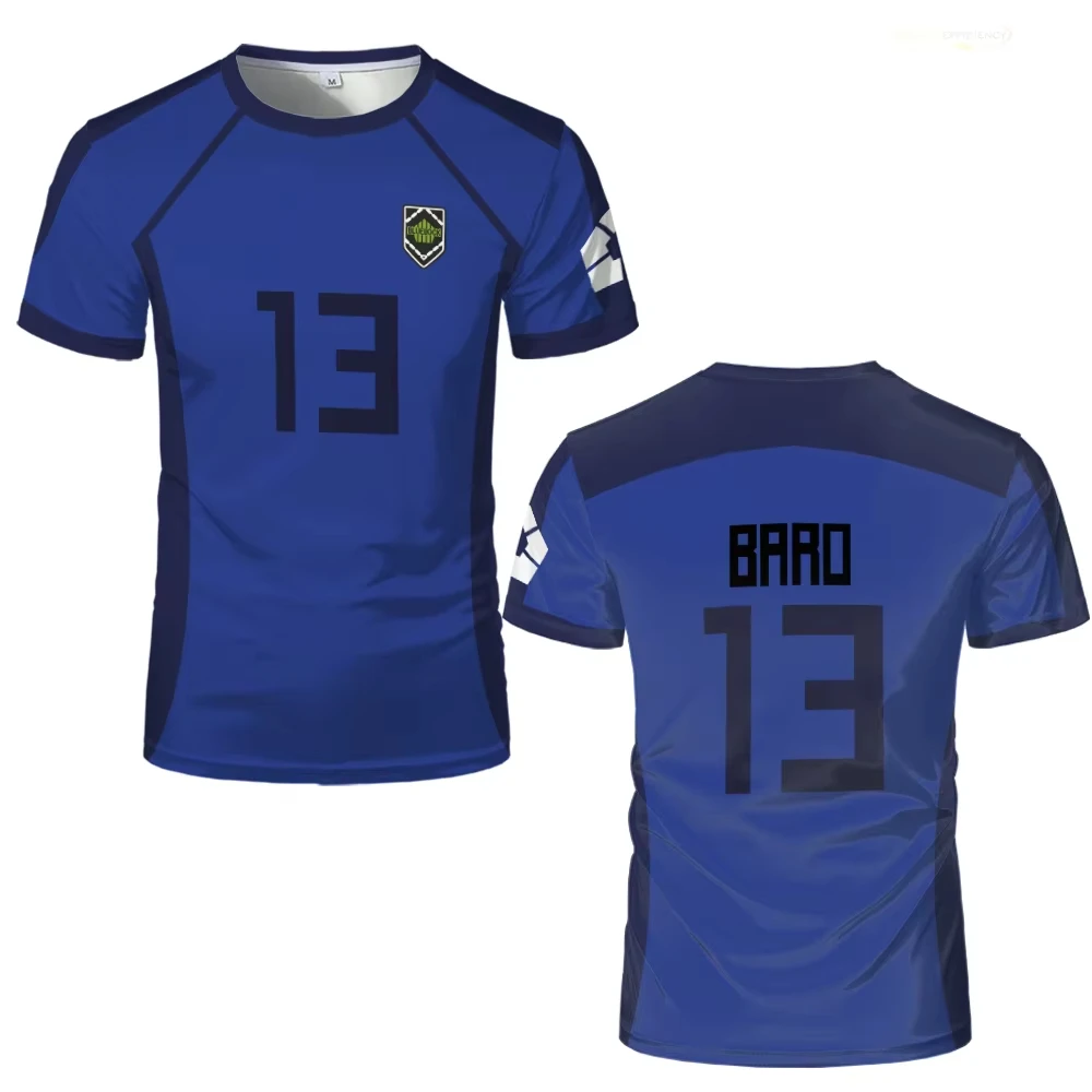 ISAGI 3D-Druck Sport Schnelltrocknend Atmungsaktives Herren T-Shirt Anime Cosplay Harajuku Fußballmannschaft Training Eltern-Kind Kurzarm – Detail 9