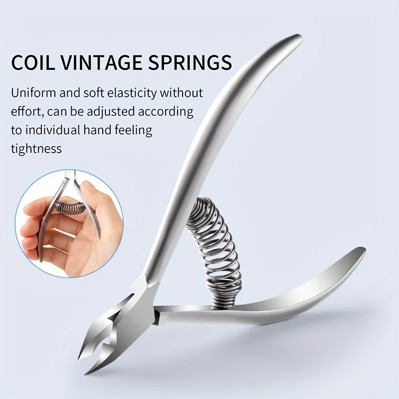 Sharp Nail Cuticle Nippers Large Spring Dead Skin Scissors Nail Groove Ingrown Nail Trimmer Stainless Steel Dead Skin Clippers