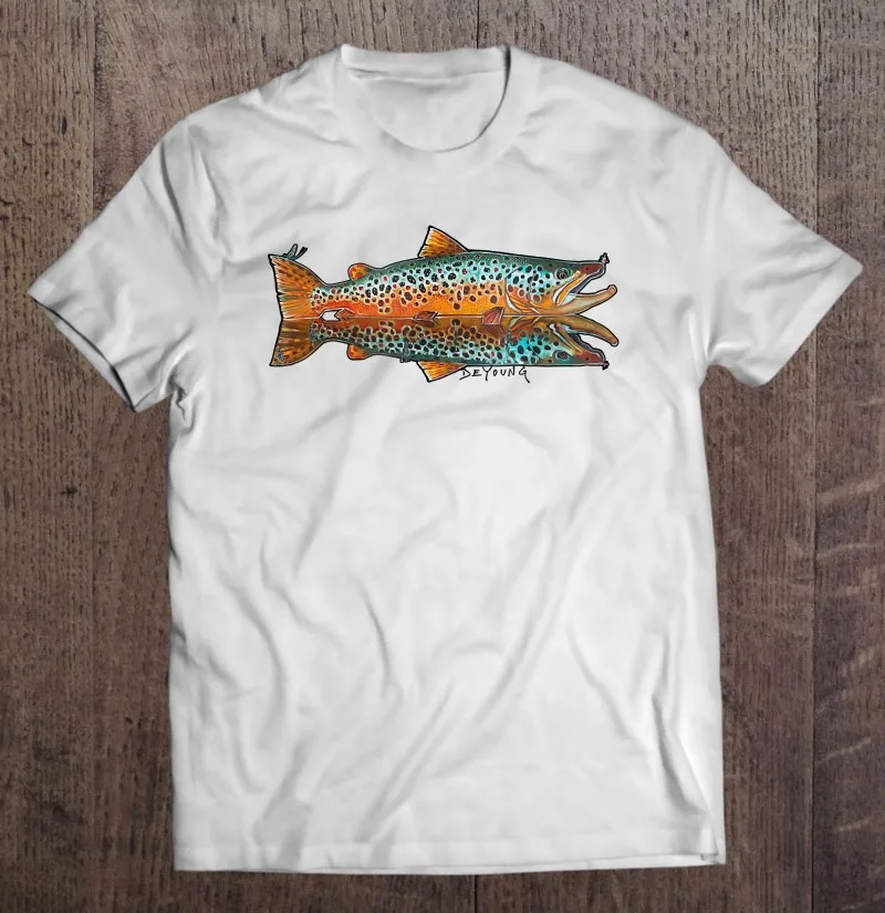 Brown Trout Waterfall Fly Fishing Fisherman Tank Top Men T-Shirts Sport Women Custom Print Boys Kawaii Big Size Anime Tshirt