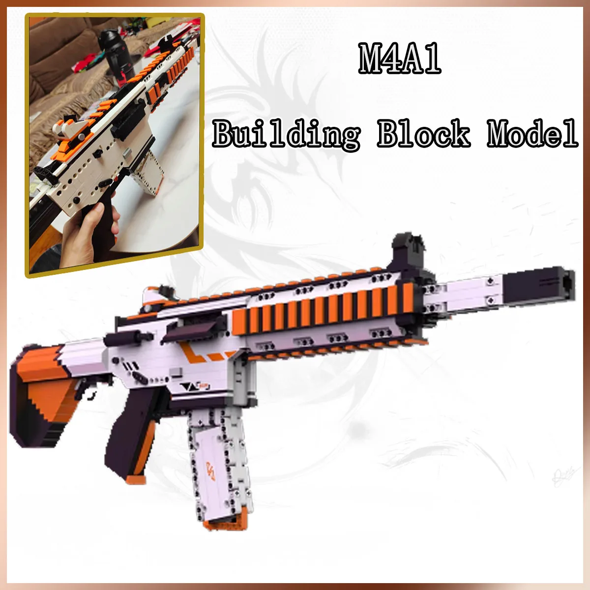 M416 Tactical Assembled Building Block Model Gun Toys1380pcs M416 Can launch uilding Block Model Toy for Boys Child Puzzle Gifts