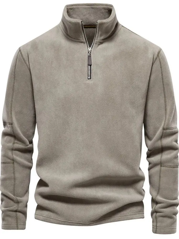 

Мужская повседневная двусторонняя флисовая толстовка на молнии с утепленной подкладкой, теплая, приталенная, с длинными рукавами, из смесового полиэстера