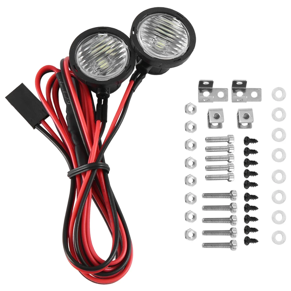 2 pçs luzes led faróis brilhantes holofotes para 1/10 rc rastreador carro trx4 trx6 axial scx10 90046 wraith rr10