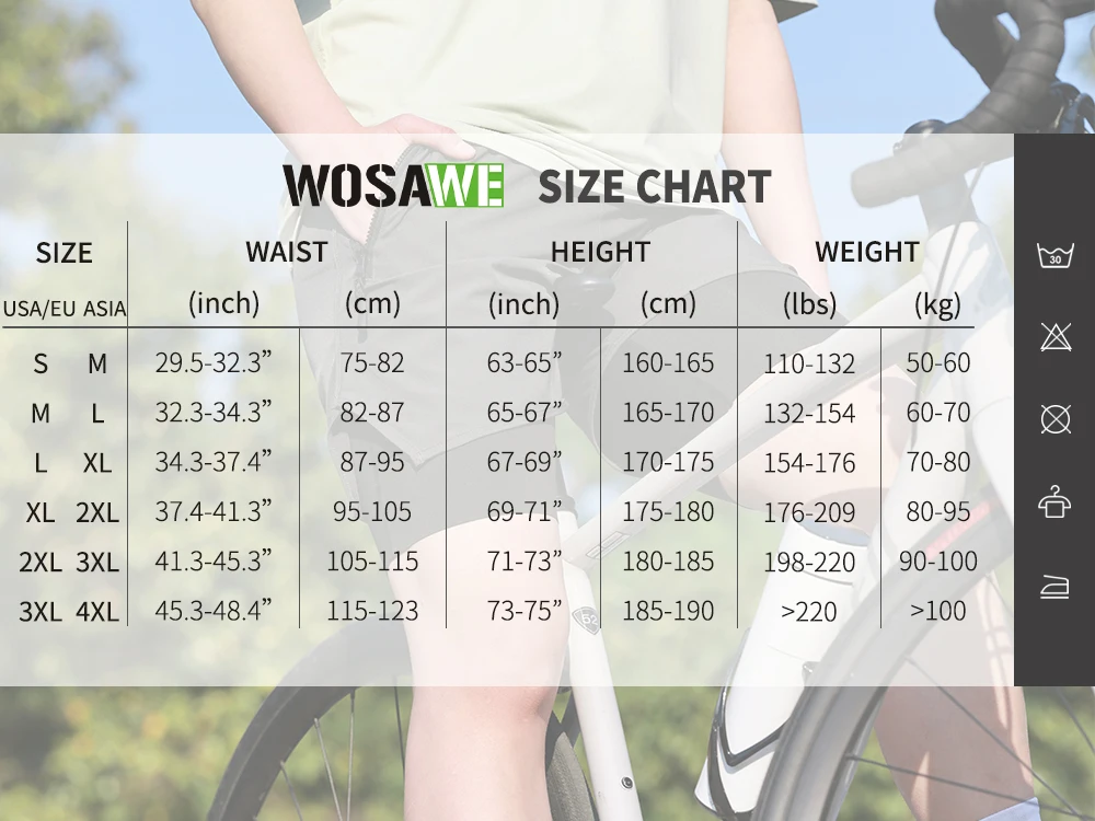 WOSAWE MTB Shorts Summer Men Cycling Shorts 2 in 1 Mountain Bike Padded Shorts Double Layer Downhill Bike Quick Dry Short Pants - Image 6
