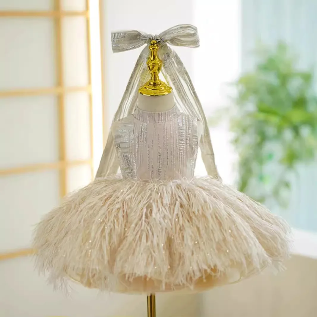 

Children's birthday dress foreign style cross-border stage piano and violin performance girls' banquet fluffy princess