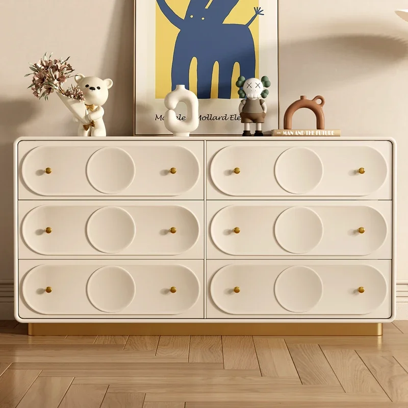 

Light Luxury Solid Wood Sanwu Chest of Six Drawers Bedroom Storage Integrated Multifunctional Modern Minimalist