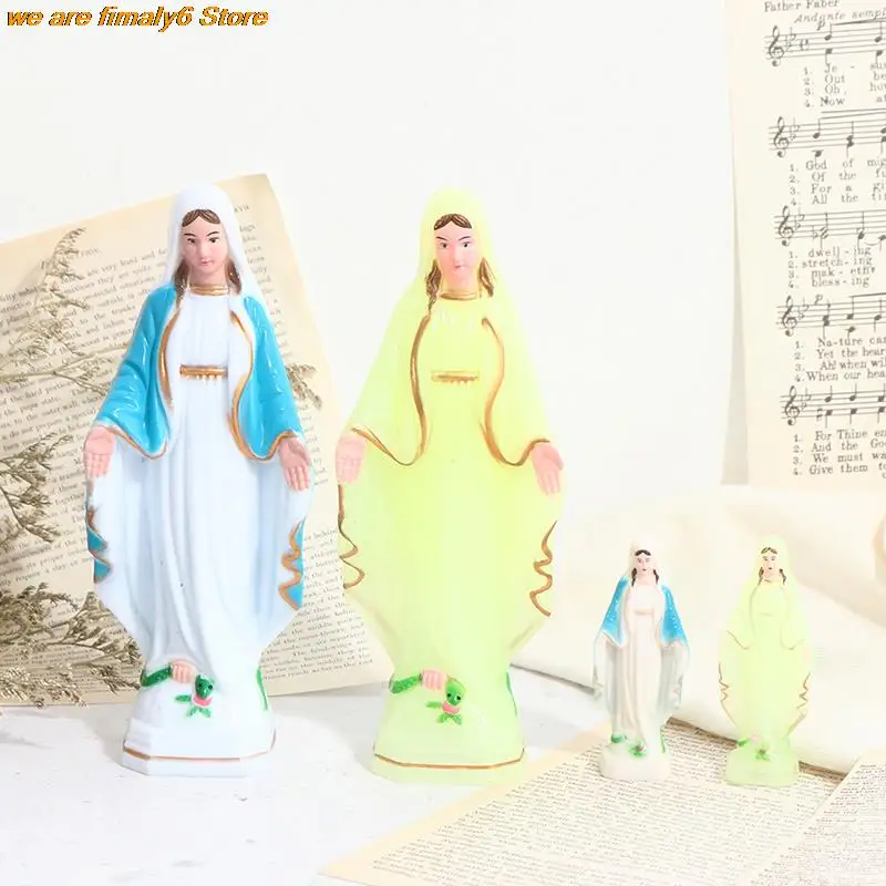 1PC Small Catholic Mary Statue Madonna Handmade Virgin Mary Statue Jesus Desktop Home Decorative Ornaments 6.5cm