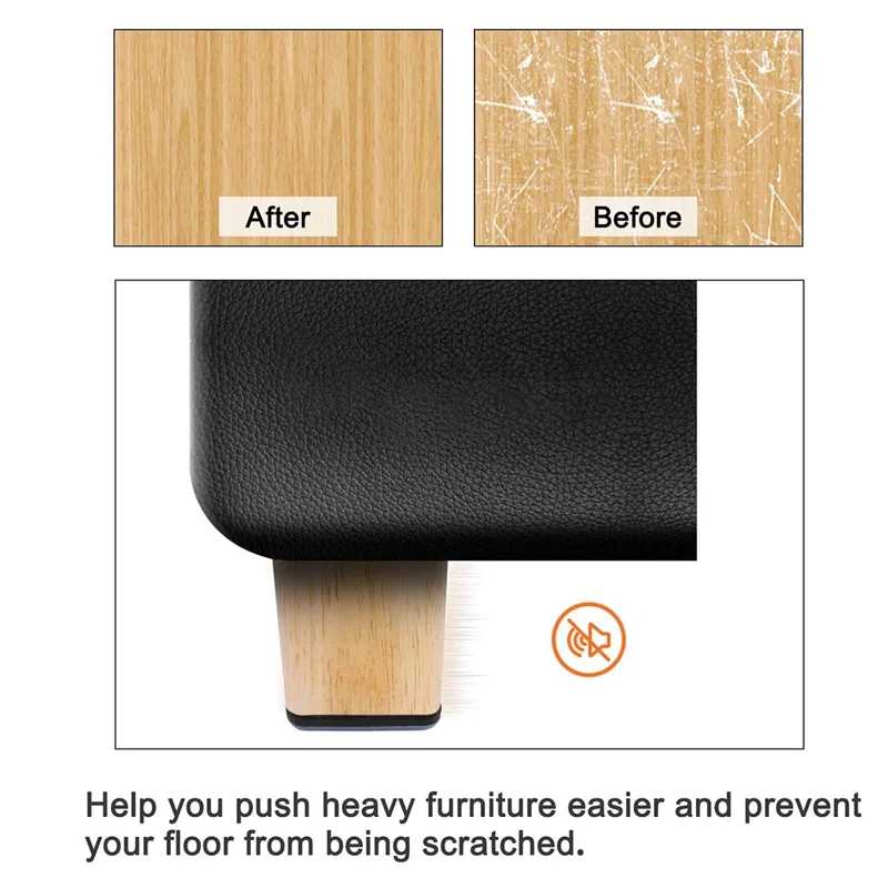 

B28C-32Pcs Furniture Sliders 40Mm Furniture Leg Protectors With Screws Square Chair Leg Protectors Furniture Glide Pads