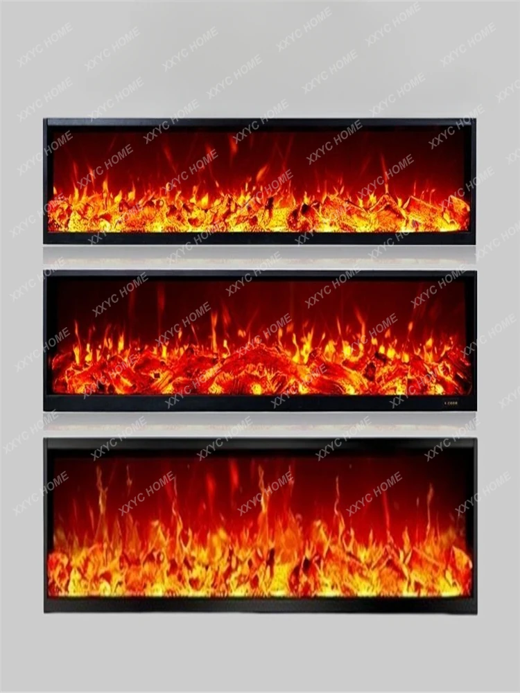 Retro Led Simulation Flame 3D Electronic Fireplace Embedded Ambience Light TV Cabinet