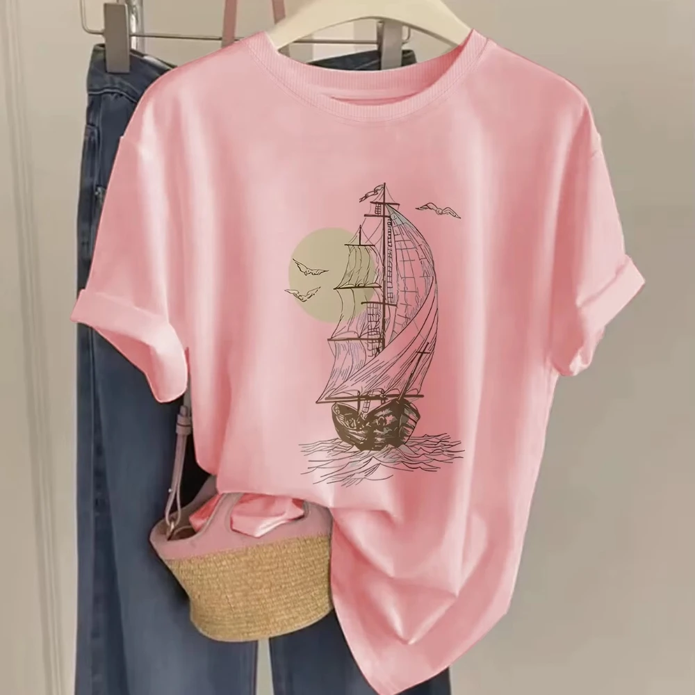 90s Flower Y2k Cotton Women's Retro Floral Print T-Shirt Soft Crew Neck Short Sleeve Top Vintage Shirt Floral Design