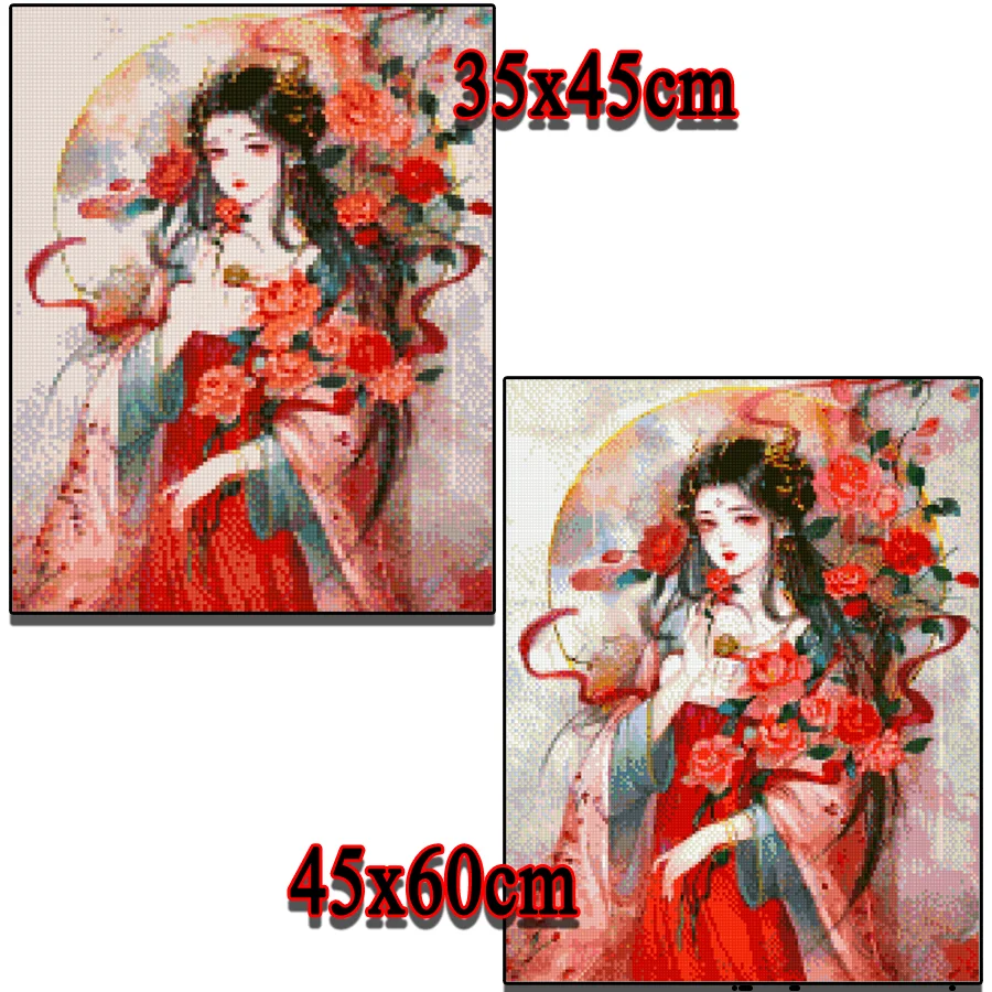 Oriental Classical Woman DIY Diamond Painting cross stitch Fantasy fairy Full square round Diamant Embroidery Kit mosaic Decor