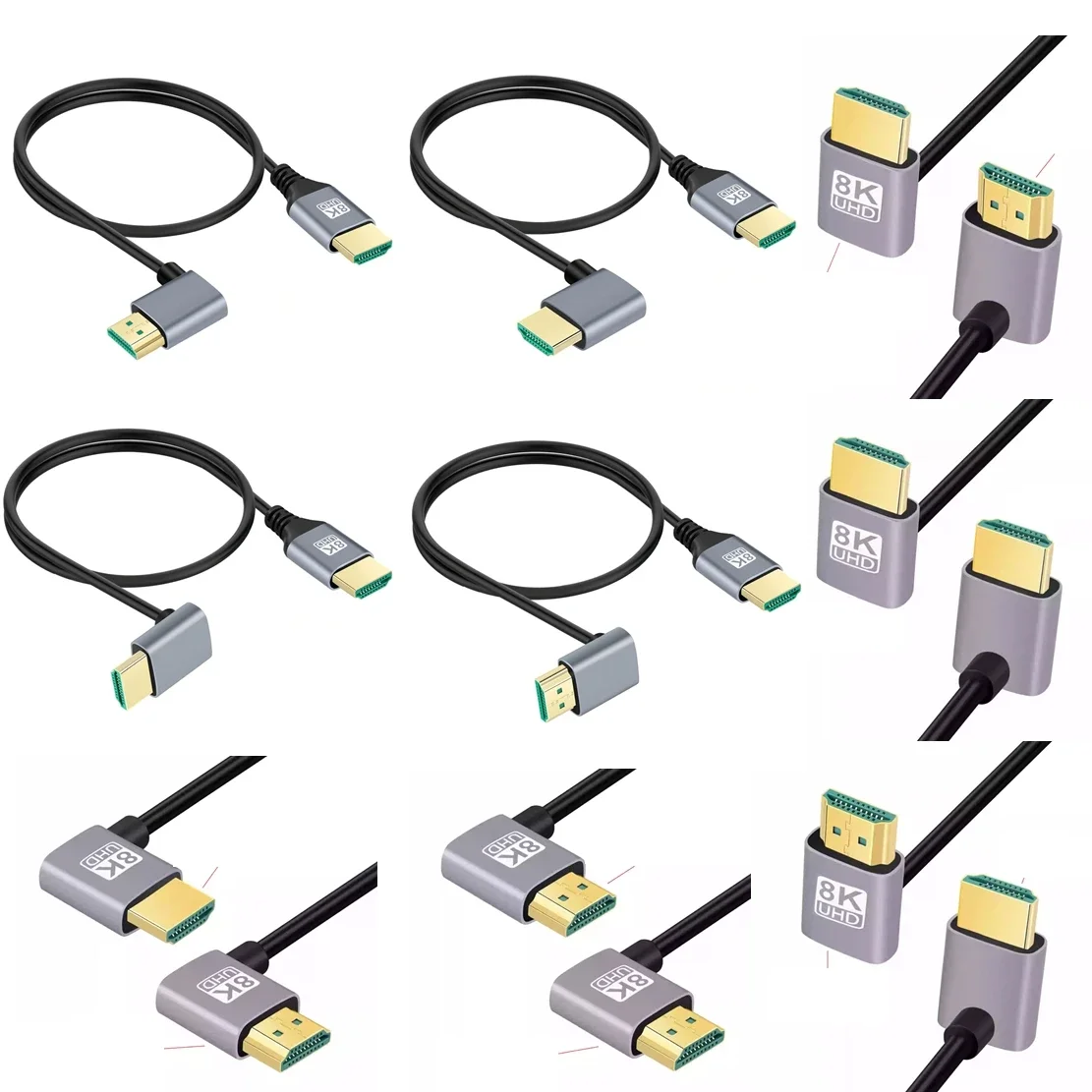 8K HDMI 2.1 فولت كابل ذكر إلى ذكر الحبل 90 درجة زاوية 8K HDTV كابل للتلفزيون المحمول العارض PS4 PS5 Hdmi الجلاد Hdmi الخائن