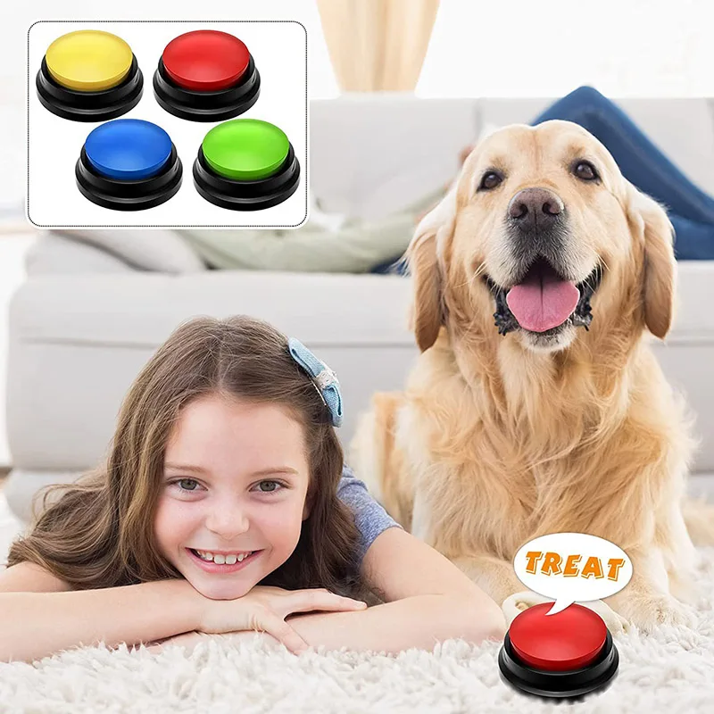 Pet Toys Voice Recording Button  Dog Buttons for Communication Pet Training Buzzer Recordable Talking Button Intelligence Toy